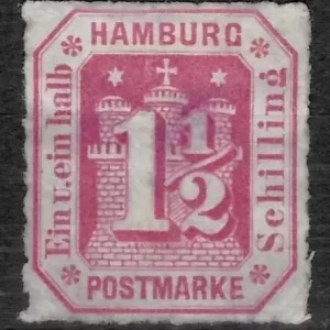 German States Hamburg 1866 1½ Schilling MNG Stamp