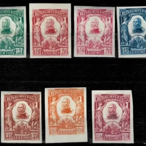 Haiti stamps 1914 imperforated Set