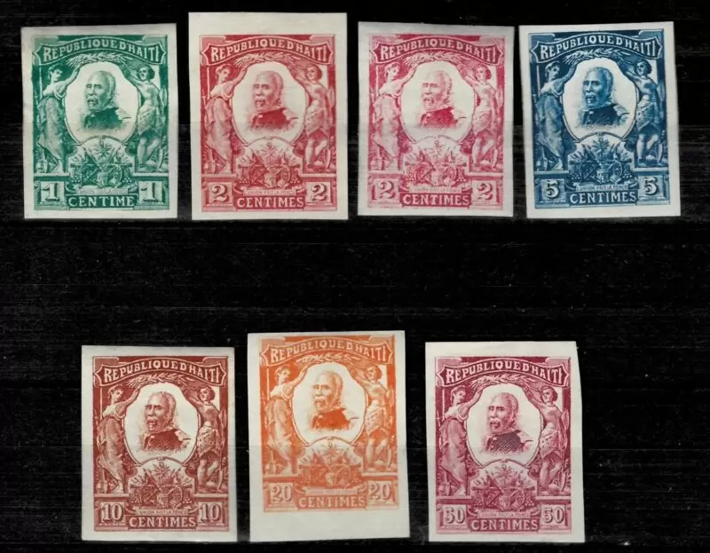 Haiti stamps 1914 imperforated Set