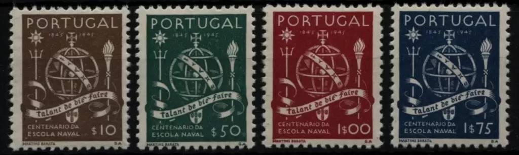 Portugal 1945 stamps Anniversary of the Maritim School MNH set