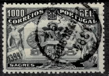 Portugal year 1894 / 1000r stamp - Symbolic of Prince Henry's Studies