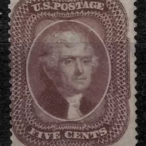 USA 5 cent year 1860 - Jefferson Unused stamp