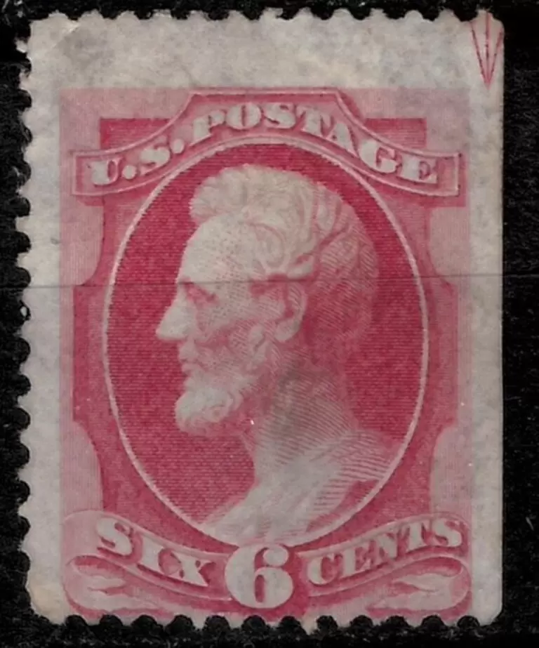 USA Stamp 1873 6c carmine used with special mark in corner