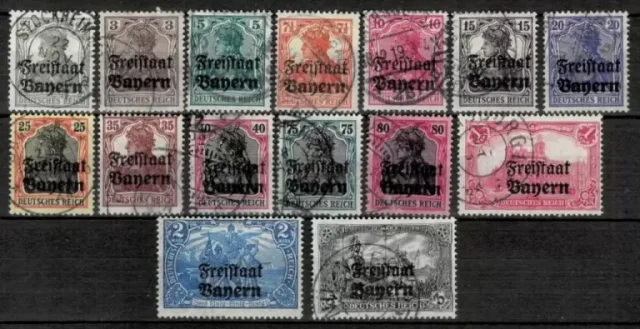 Bavaria - Bayern year 1919 stamps Short set Used set