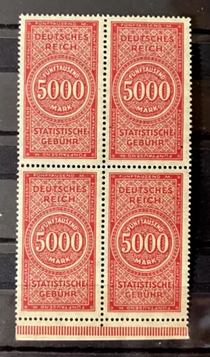 Deutsche Reich year 1923 5000 Mark Revenue MNH stamps