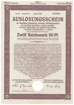 Germany 1926 Stocks Bonds 12,5 Reichsmark