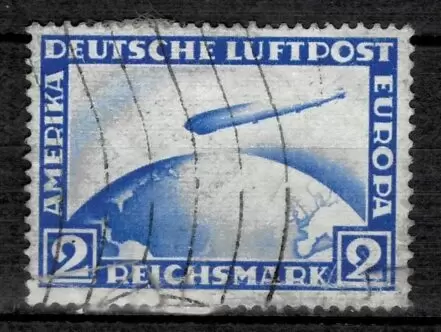 Germany 1928 2mk Airships – Zeppelin Used stamp