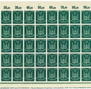 Germany Weimar Republic 1922 Airmail 1Mk.Green postage stamps