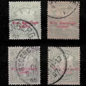 Bavaria Bayern year 1888/1895 Porto stamps - Used set