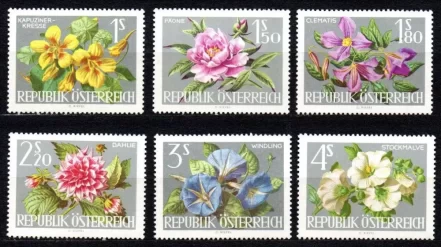 Austria year 1964 stamps Flowers - MNH (**)full set