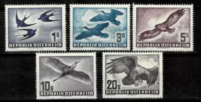 Austria year 1952/53 Fauna - Birds set of stamps Cat value 360 Eur