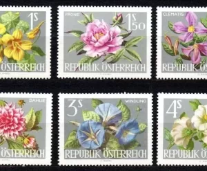 Austria year 1964 stamps Flowers - MNH (**)full set