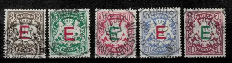 Bavaria 1908 Mi 1/5 Rail Service Used set