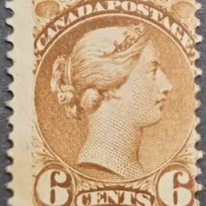 Canada year 1872 / 6 c - Yellowish brown / SG 86 Unused postage stamp