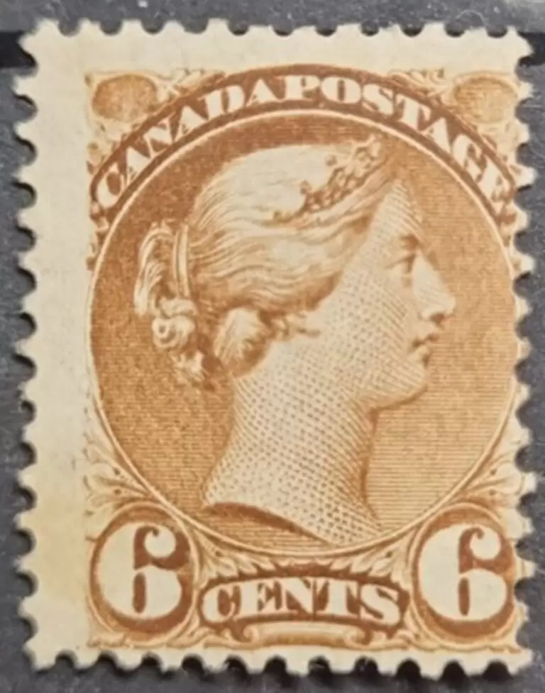 Canada year 1872 / 6 c - Yellowish brown / SG 86 Unused postage stamp