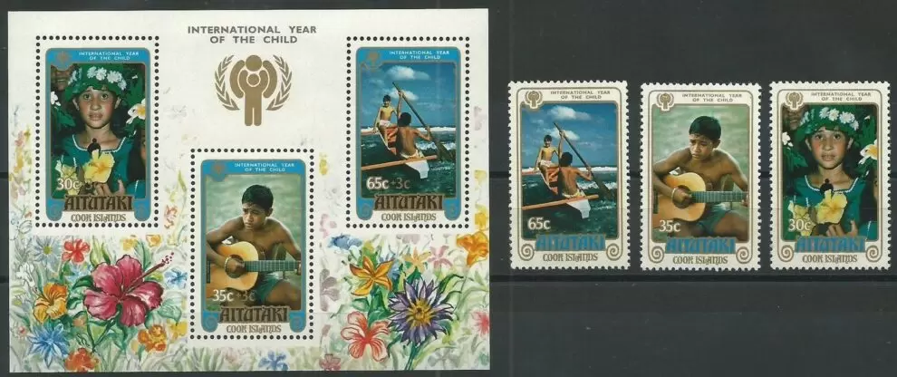 Cook Islands Aitutaki 1979 International Year of the Child postage stamps