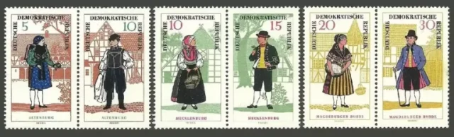 DDR Germany Stamps year 1966 Folk Costumes - Pairs MNH**