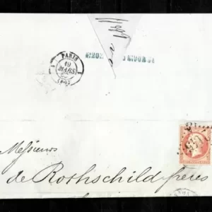 France 1863 Old Cover to Rothschild family