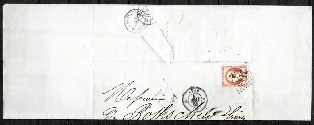 France 1863 Old Cover to Rothschild family