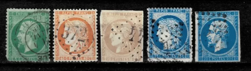 France 1863/75 Ceres and Napoléon Used stamps