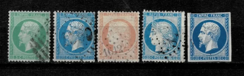 France year 1863/75 Ceres and Napoléon Used stamps