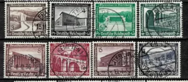 German Reich 1936 Charity Stamps – Architecture Used set of stamps