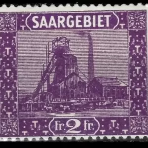 Germany 1922 Saargebeit 2Fr stamp