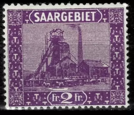 Germany 1922 Saargebeit 2Fr stamp