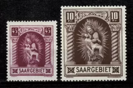 Germany 1925 Saar – Saargebeit Madonna of Blieskastel set MH stamps