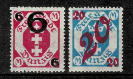 Germany Danzig year 1922 Small Arms in Octagon MNH stamps