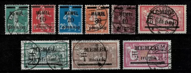 Germany – Memel – 1920 French stamps Overprinted