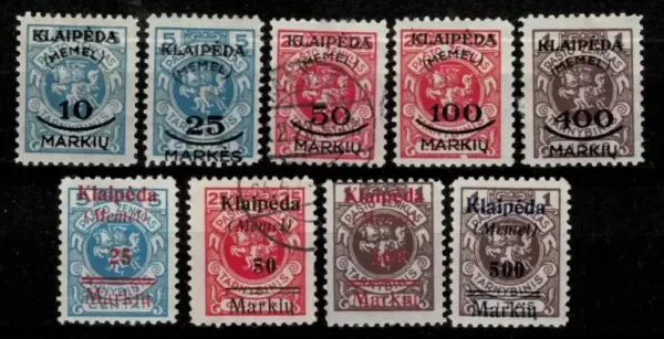 Germany - Memel - 1923 Lithuanian Official Stamps Overprinted MH /Used lot