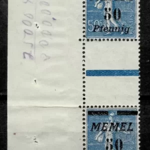 Germany Memel / Lithuania year 1920 50pf /50c MNH pair stamps