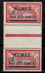 Memel / Lithuania year 1920 60pf /40c MNH pair of stamps