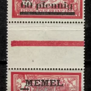 Memel / Lithuania year 1920 60pf /40c MNH pair of stamps