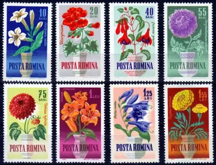 Romania 1964 Garden Flowers MNH stamps