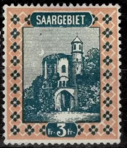 Saar year 1922 - Saargebeit 3 Fr. MH stamp