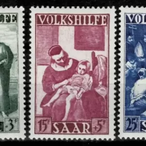 Saar year 1949 stamps Charity Volkshilfe Complete set