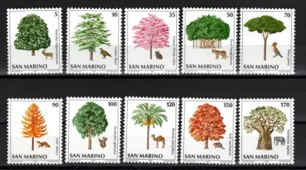 San Marino 1979 Trees and Animals postage stamps set