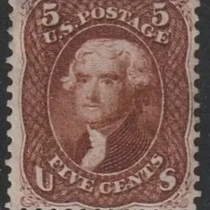 USA 5c stamp 1862 year / Jefferson Unused