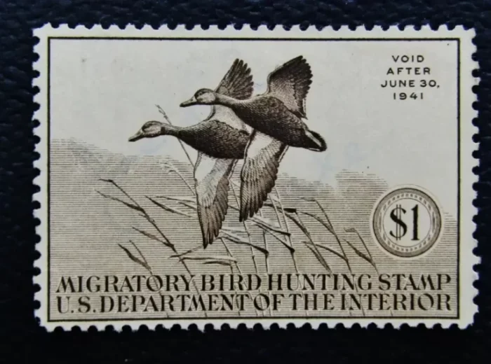 USA year 1941 Duck stamp $1 Scott RW7 MNG/Used