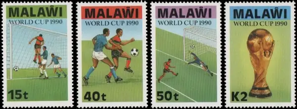 Malawi postage stamps year 1990 Football World cup Italia set