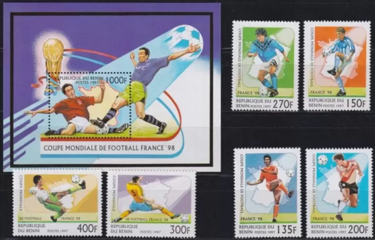 Benin 1997 Soccer – World Cup France stamps set