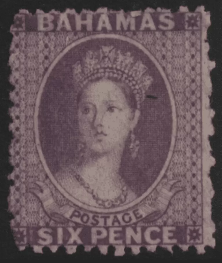 British Bahamas year 1863 6d deep lilac Unused stamp MNG