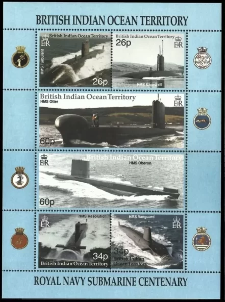 British Indian Ocean 2001 Royal Navy Submarine Service postage stamp