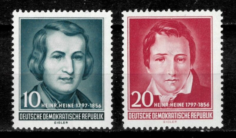 DDR Germany 1956 stamps - Heinrich Heine full set MNH**