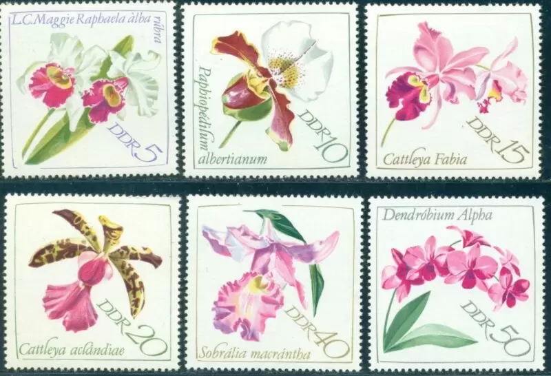 DDR Germany Stamps year 1968 - Flowers - Orchids full set MNH**