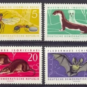 DDR Stamps year 1962 Fauna/ Ants / Bats / Bee set