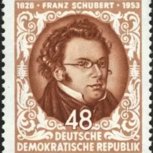 East Germany / DDR 1953 Franz Schubert postage stamps