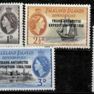 Falkland Islands Dependencies year 1956 stamps set Trans-Antarctic Expedition